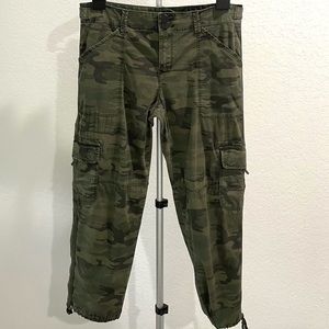 ANTHROPOLOGIE SANCTUARY Cropped Drawstring Ankle Camo Cargo Pants